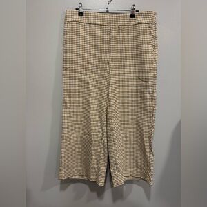 LOFT Plaid Wide Leg Trouser Size 8